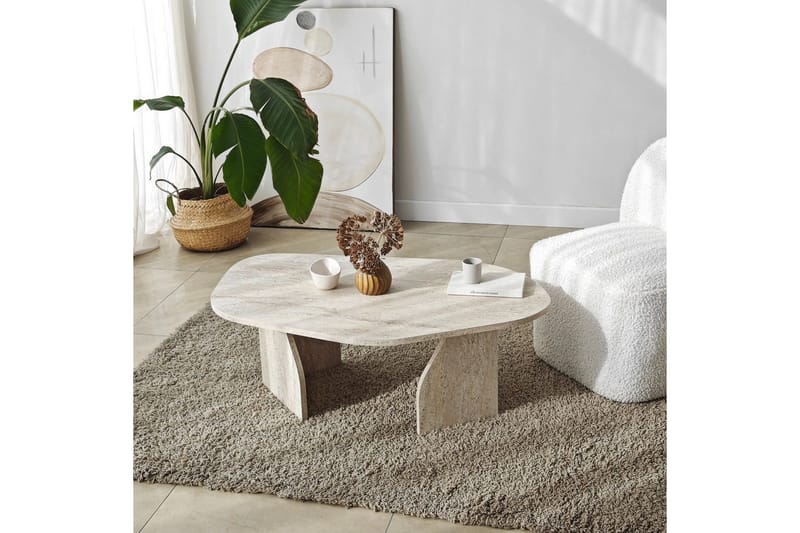 Fredrilla Sofabord 105 cm - Beige - Møbler - Bord - Sofabord & salongbord