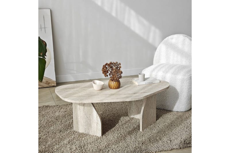 Fredrilla Sofabord 105 cm - Beige - Møbler - Bord - Sofabord & salongbord