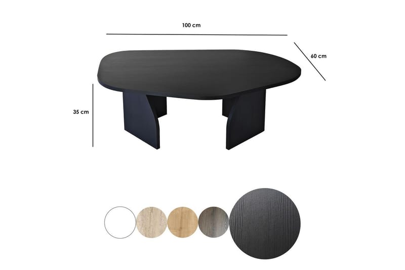 Fredrilla Sofabord 105 cm - Svart - Møbler - Bord - Sofabord & salongbord