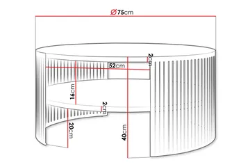 Friend Sofabord 75 cm - Svart/Hvit - Møbler - Bord - Sofabord & salongbord