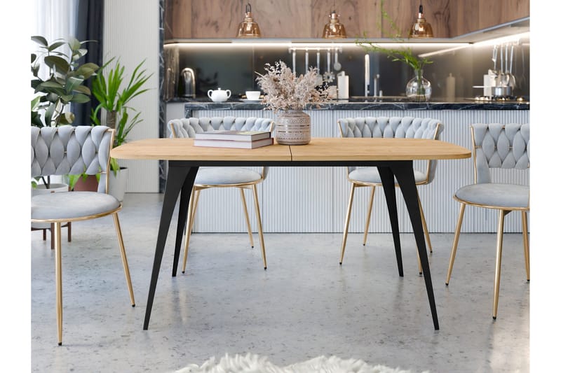 Fritzger Spisebord 198 cm - Svart/Beige - Møbler - Bord - Spisebord & kjøkkenbord