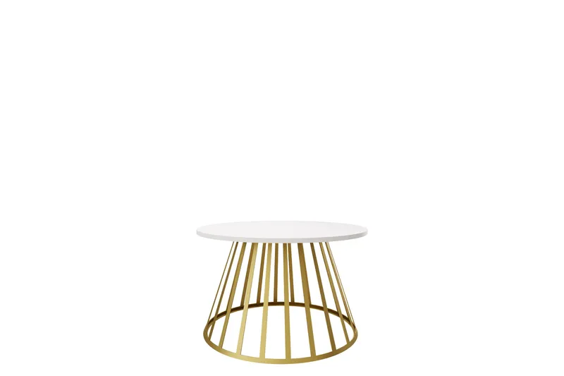 Frosty Sofabord 75 cm, Gull/Hvit