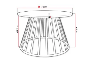 Frosty Sofabord 75 cm - Gull/Hvit - Møbler - Bord - Sofabord & salongbord