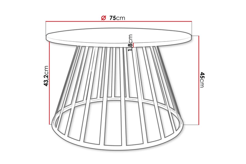 Frosty Sofabord 75 cm - Gull/Hvit - Møbler - Bord - Sofabord & salongbord