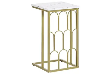 Fuller Rektangulært Sofabord 30 cm i Marmor med Metallstativ - Hvit - Møbler - Bord - Marmorbord