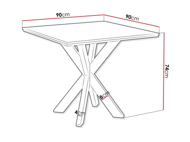 Fynrel Spisebord 90 cm Kvadratisk - Svart - Møbler - Bord - Spisebord & kjøkkenbord