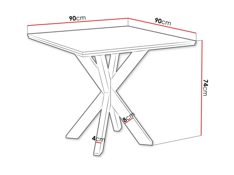 Fynrel Spisebord 90 cm Kvadratisk - Svart - Møbler - Bord - Spisebord & kjøkkenbord