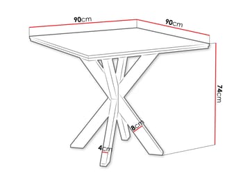 Fynrel Spisebord 90 cm Kvadratisk - Svart/Brun - Møbler - Bord - Spisebord & kjøkkenbord