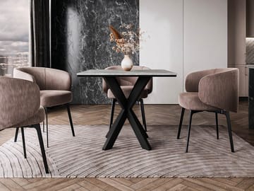 Fynrel Spisebord 90 cm Kvadratisk - Svart/Grå - Møbler - Bord - Spisebord & kjøkkenbord