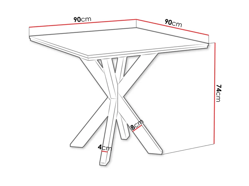 Fynrel Spisebord 90 cm Kvadratisk - Svart/Hvit - Møbler - Bord - Spisebord & kjøkkenbord