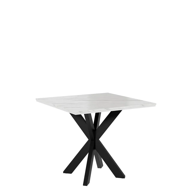 Fynrel Spisebord 90 cm Kvadratisk - Svart/Hvit - Møbler - Bord - Spisebord & kjøkkenbord