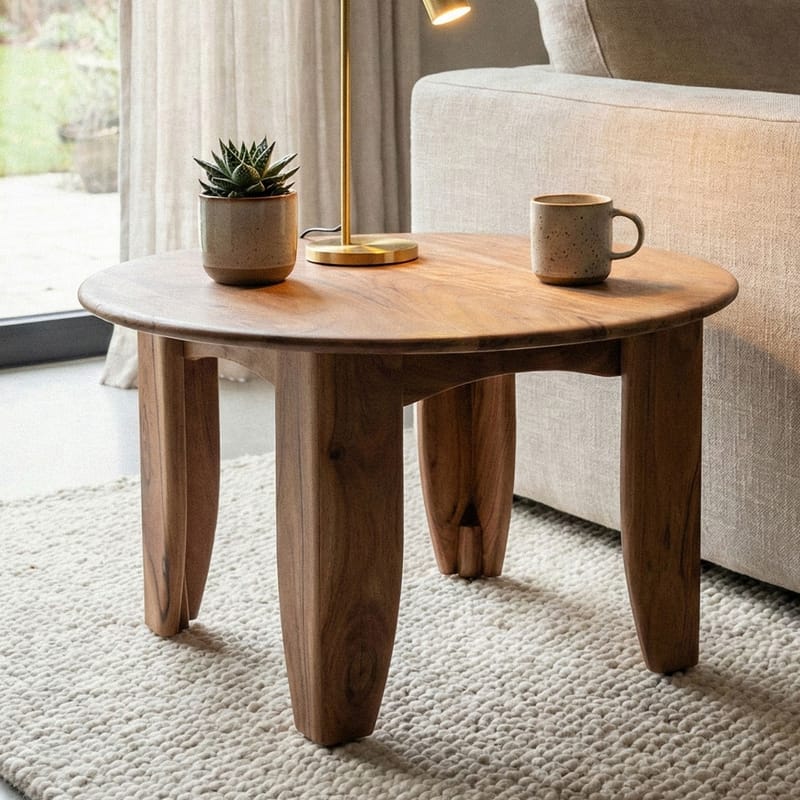 Fynricon sofabord 60 cm rundt - Varm brun - Møbler - Bord - Sofabord & salongbord