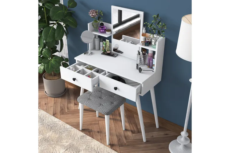 Fyodor Sminkebord 97,8 cm - Hvit - Møbler - Bord - Sminkebord & toalettbord