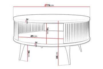 Galia Sofabord 75 cm - Svart/Hvit - Møbler - Bord - Sofabord & salongbord