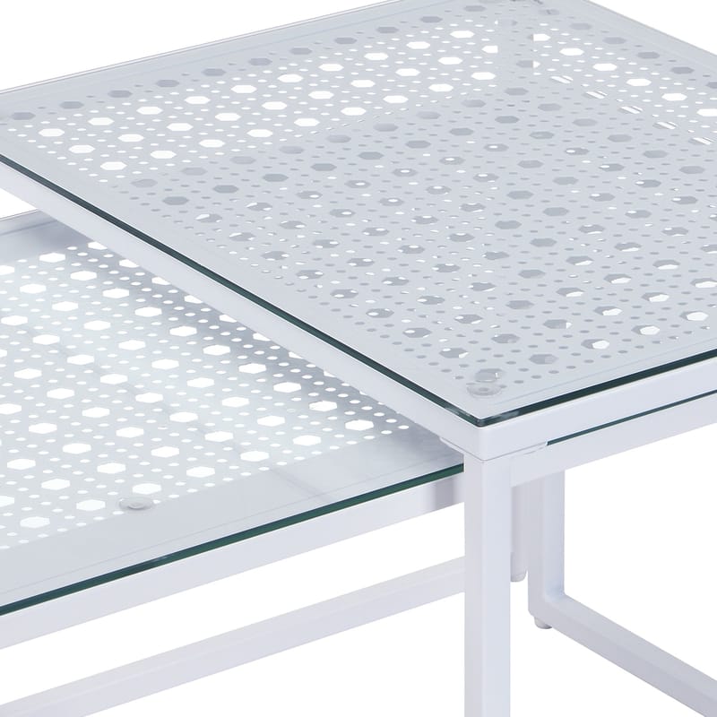 Galilo settbord 100 cm sett med 2 - Gjennomsiktig og matt hvit - Møbler - Bord - Sofabord & salongbord