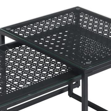 Galilo settbord 100 cm sett med 2 - Gjennomsiktig og matt svart - Møbler - Bord - Sofabord & salongbord