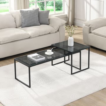 Galilo settbord 100 cm sett med 2 - Gjennomsiktig og matt svart - Møbler - Bord - Sofabord & salongbord
