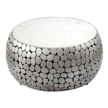 Galino sofabord 66 cm - hvit og sølvfarget - Møbler - Bord - Marmorbord