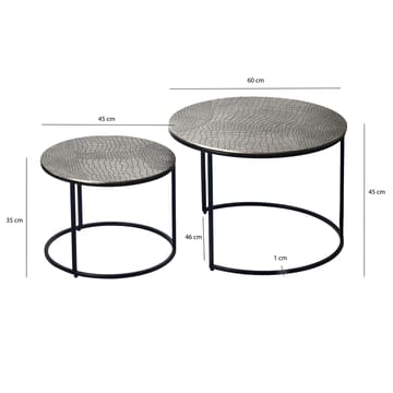Galova Sofabord 60 cm Sett med 2 - Gull og svart - Møbler - Bord - Sofabord & salongbord