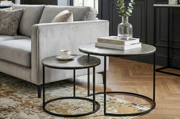 Galova Sofabord 60 cm Sett med 2 - Gull og svart - Møbler - Bord - Sofabord & salongbord