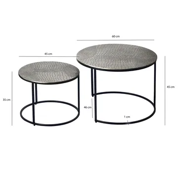 Galova sofabord 60 cm sett med 2 - Gullfarget og svart - Møbler - Bord - Sofabord & salongbord