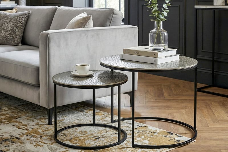 Galova sofabord 60 cm sett med 2 - Gullfarget og svart - Møbler - Bord - Sofabord & salongbord