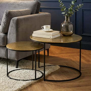 Galova Sofabord 60 cm Sett med 2 - Sølv og svart - Møbler - Bord - Sofabord & salongbord