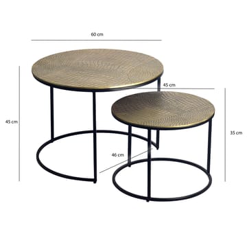 Galova sofabord 60 cm sett med 2 - Sølvfarget og svart - Møbler - Bord - Sofabord & salongbord