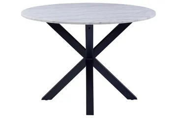 Ganesh Rundt Spisebord 110 cm med Marmorplate og Metalllook - Hvit - Møbler - Bord - Marmorbord