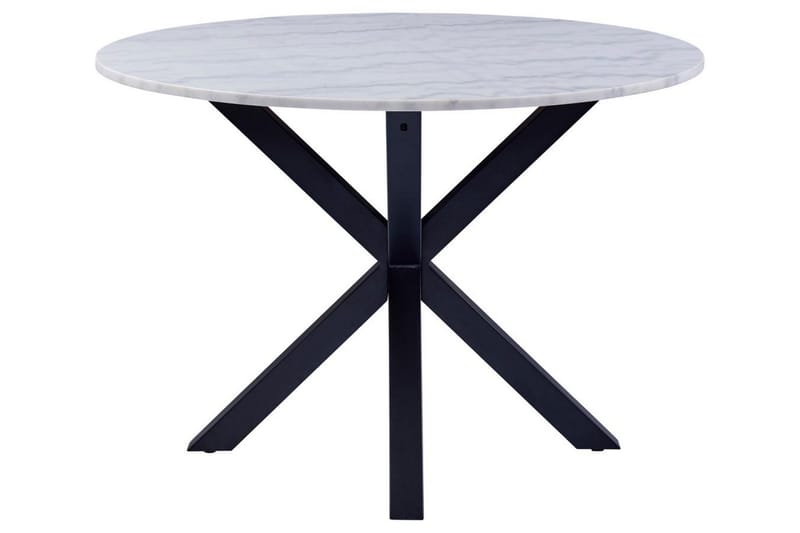 Ganesh Rundt Spisebord 110 cm med Marmorplate og Metalllook - Hvit - Møbler - Bord - Marmorbord