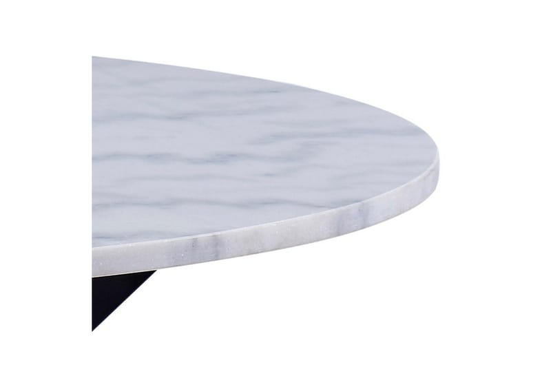 Ganesh Rundt Spisebord 110 cm med Marmorplate og Metalllook - Hvit - Møbler - Bord - Marmorbord