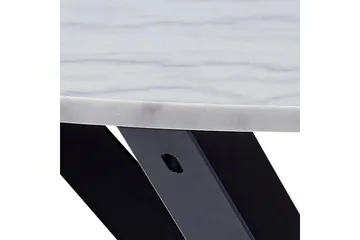 Ganesh Rundt Spisebord 110 cm med Marmorplate og Metalllook - Hvit - Møbler - Bord - Marmorbord