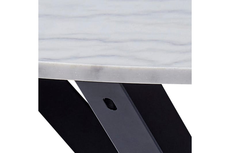 Ganesh Rundt Spisebord 110 cm med Marmorplate og Metalllook - Hvit - Møbler - Bord - Marmorbord