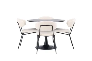 Glade Matgruppe 100 cm Rund med 4 Chico Stoler - Sort - Møbler - Bord - Spisegruppe