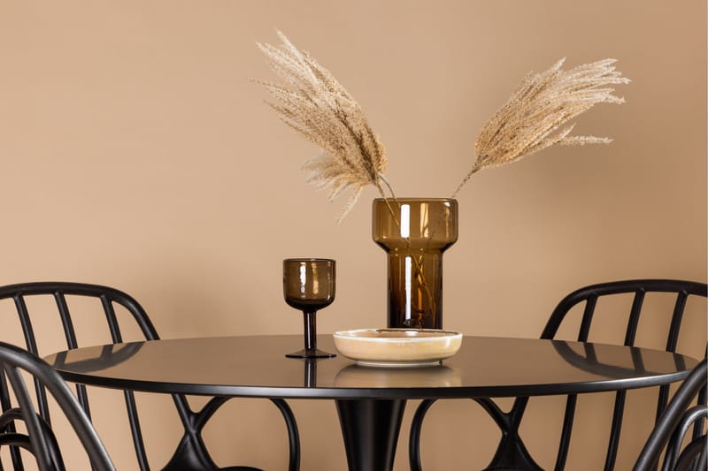 Glade Spisegruppe 100 cm Rund med 4 Dyrön Stoler - Sort - Møbler - Bord - Spisegruppe