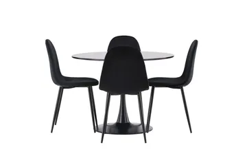 Glade Spisegruppe 100 cm Rund med 4 Polar Stoler