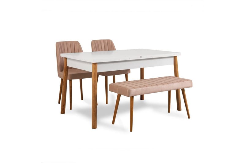 Glasnevin Spisegruppe Rektangulær, Hvit/Brun