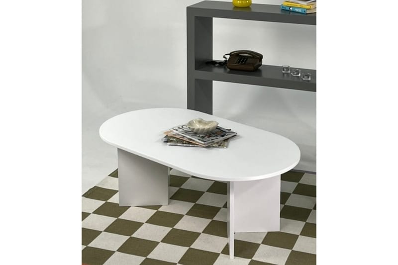 Glenure Sofabord 110 cm - Hvit - Møbler - Bord - Sofabord & salongbord