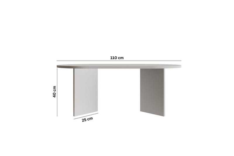 Glenure Sofabord 110 cm - Hvit - Møbler - Bord - Sofabord & salongbord
