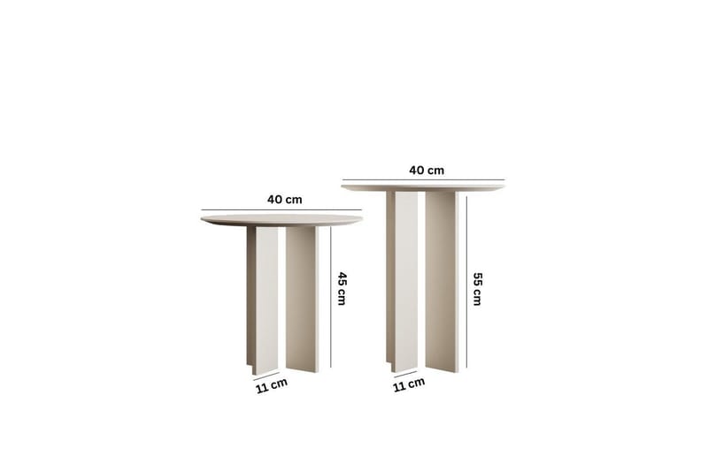 Glenure Sofabord 40 cm - Cremehvit - Møbler - Bord - Sofabord & salongbord