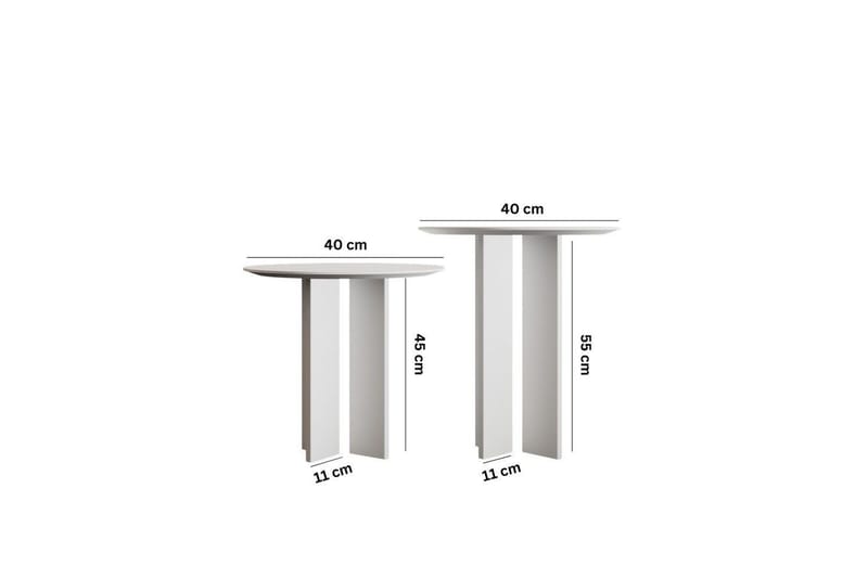 Glenure Sofabord 40 cm - Hvit - Møbler - Bord - Sofabord & salongbord
