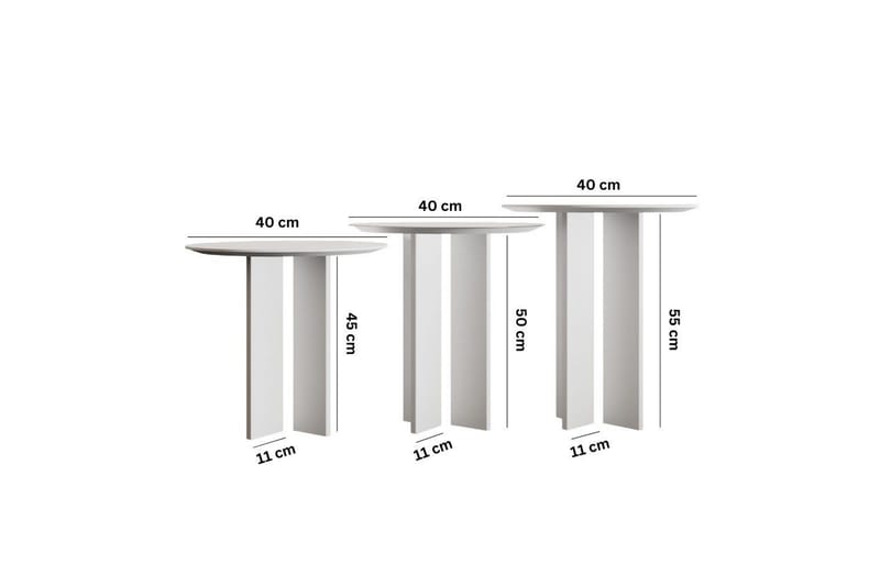 Glenure Sofabord 40 cm - Hvit - Møbler - Bord - Sofabord & salongbord