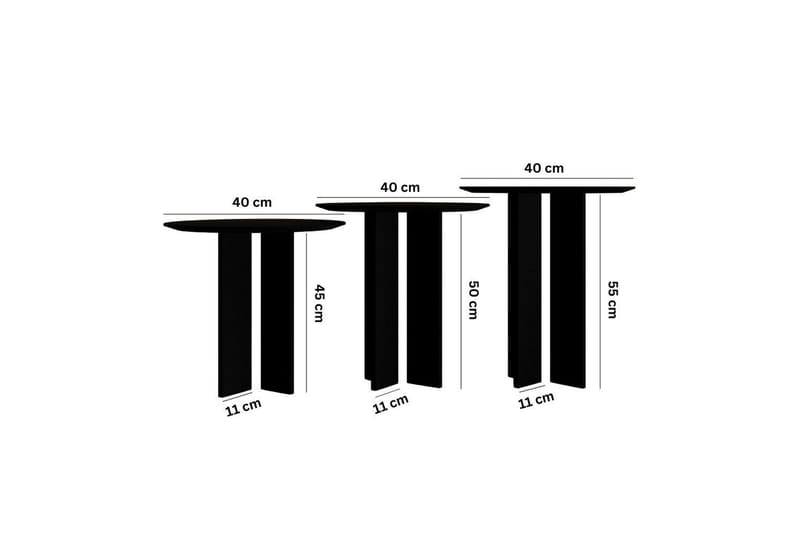 Glenure Sofabord 40 cm - Svart - Møbler - Bord - Sofabord & salongbord