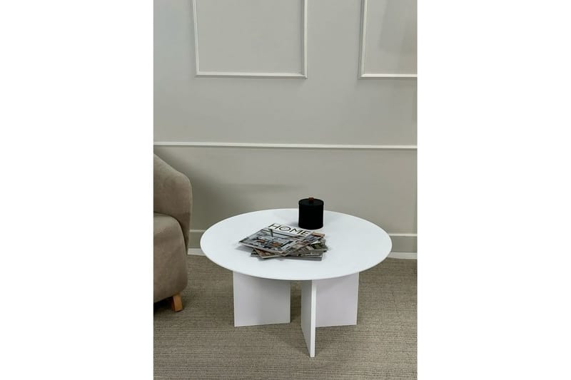 Glenure Sofabord 80 cm - Hvit - Møbler - Bord - Sofabord & salongbord