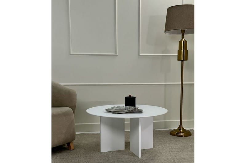 Glenure Sofabord 80 cm - Hvit - Møbler - Bord - Sofabord & salongbord