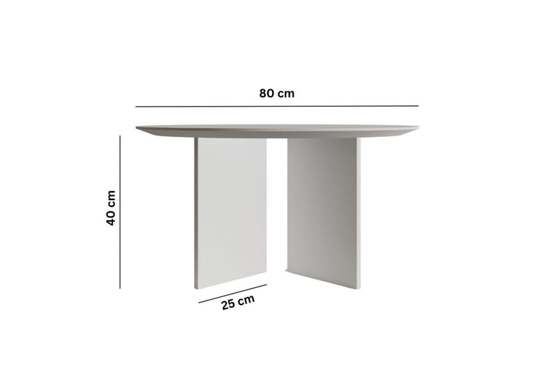 Glenure Sofabord 80 cm - Hvit - Møbler - Bord - Sofabord & salongbord