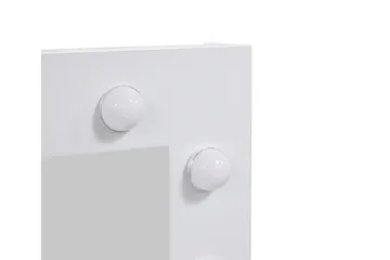 Glow Lite Sminkebord 80 cm med speil skuffer og krakk - LED Belysning - Hvit - Møbler - Bord - Sminkebord & toalettbord