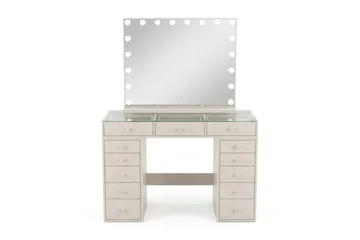 Glow Sminkebord 120 cm med Glow sminkespeil 80 cm - Beige - Møbler - Bord - Sminkebord & toalettbord