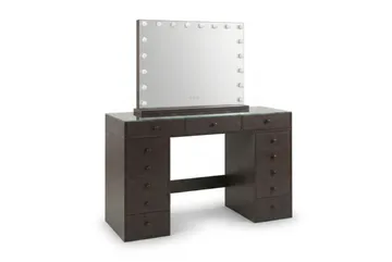 Glow Sminkebord 120 cm med Glow sminkespeil 80 cm - Brun - Møbler - Bord - Sminkebord & toalettbord
