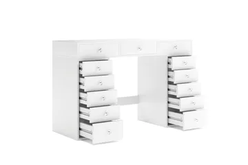 Glow Stort sminkebord – Oppbevaring med skuffer 120 cm - Hvit - Møbler - Bord - Sminkebord & toalettbord